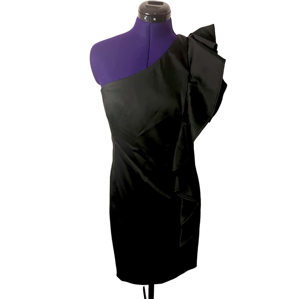 Calvin Klien Bodycon One Shoulder Ruffled Dress
